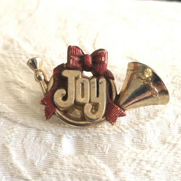 Hallmark Jewelry - Vintage 1983 Hallmark Cards “Joy” Christmas brooch pin